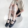 Ultra Thin Transparent Women Lace Ruffle Long Socks Stockings JK Lolita Sweet Girls Sexy Lace Mesh Fishnet Stockings Knee Socks