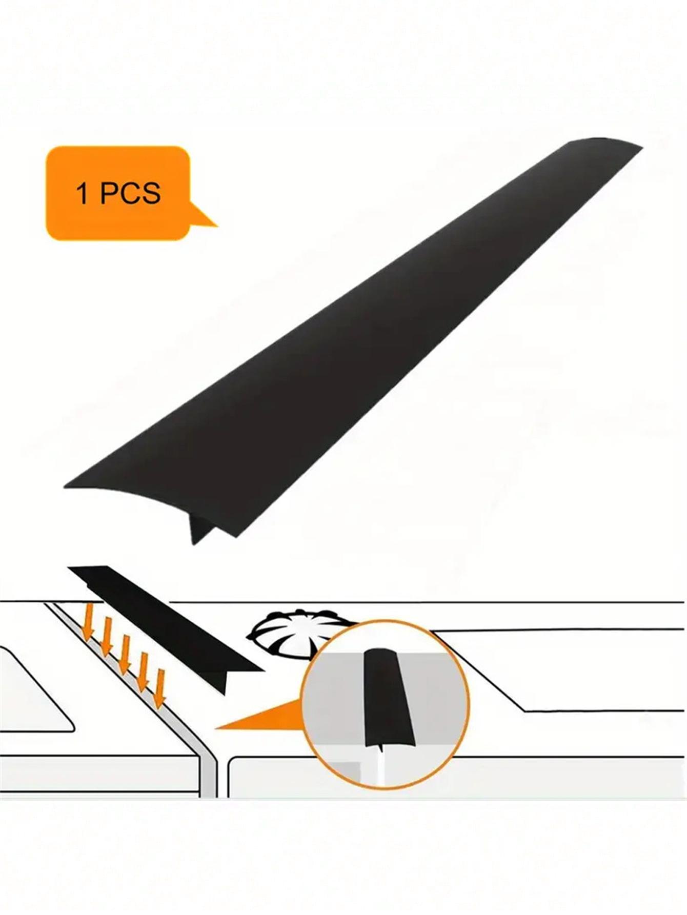 Уплотнительная лента для зазора плиты, термостойкий силиконовый уплотнитель для защиты от жира и грязи, легко очищаемая заглушка для зазора столешницы кухни 1PCS-53cm чёрный