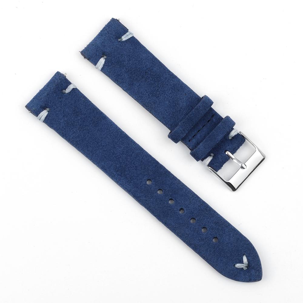 High Quality Vintage Suede Leather Watch Straps Blue Watch Bands Replacement Strap for Watch Accessories 18mm 20mm 22mm 24mm