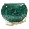 Turquoise Stone Mosaic Metal Bag Antique Ethnic Bridal Clutch Indian Purse Party Clutch Women Bag