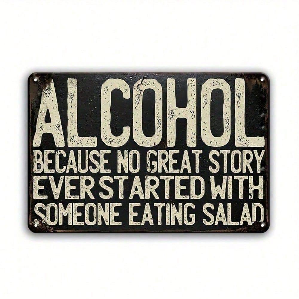 Vintage Metal Sign Funny Alcohol Quote Retro Tin Sign Bar Pub Man Cave Wall Decor
