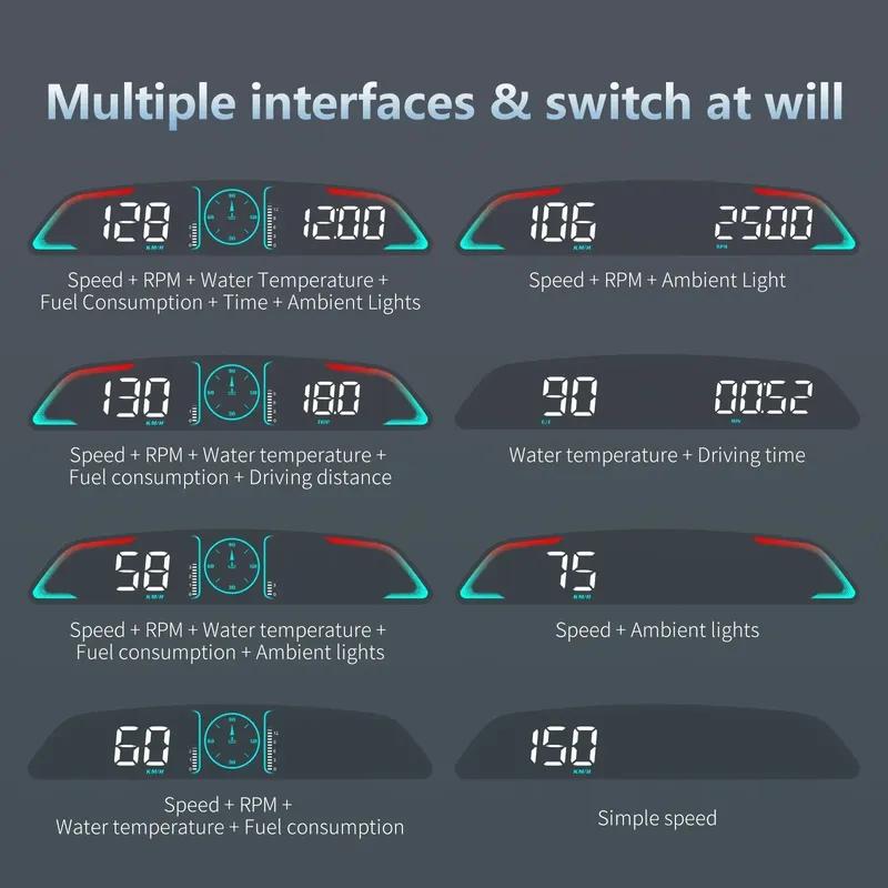 B3 Head Up Display For HUD Speedometer RPM OBD Smart Digital Overspeed Alarm Engine Fault Code Car Navigator Car Safely
