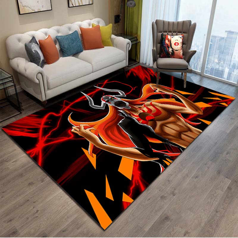 15 Größen Anime Bleach Cartoon Bereichsteppich Groß, Teppich für Wohnzimmer Schlafzimmer Sofa Fußmatte Dekoration, Kinder Spiel Rutschfeste Bodenmatte