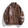 Lapel PU Leather Jacket Korean Version of Trendy Casual Jacket