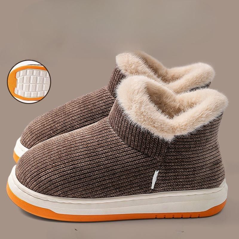 Heel Shoes for Warmth, Thick-soled Indoor Home Use, Fleece and Thickened Cotton Shoes