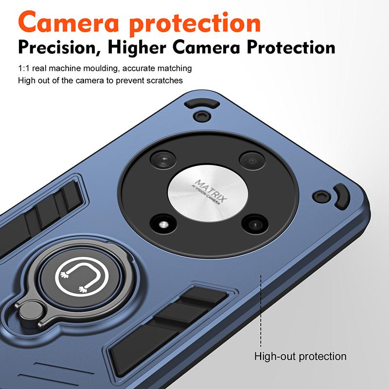 Støtsikkert panserdeksel til Honor Magic 6 Lite For Honor Magic 6 Lite Med magnetisk ringholder for bil Deksel til telefon Trådløs lading