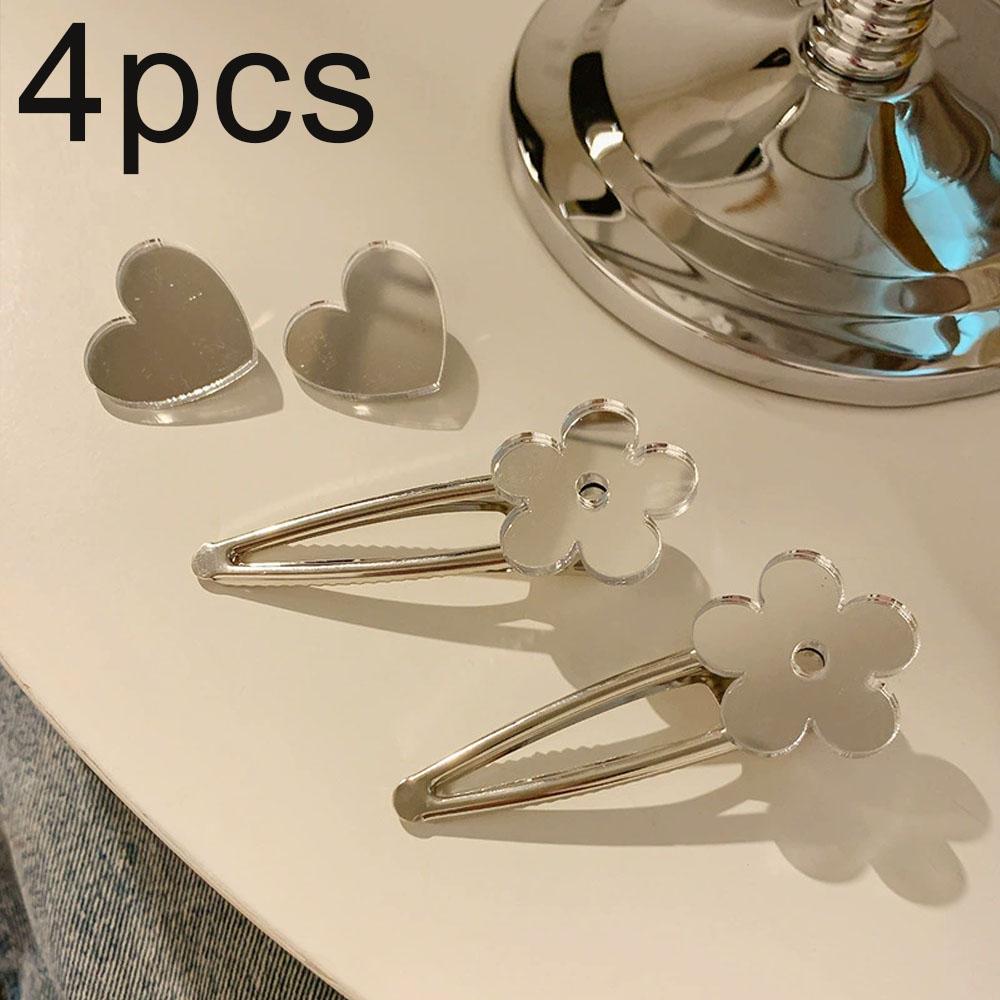 New Instagram Mirror Love Flower Hair Clip Fashion Simple Duck Mouth Clip Temperament All Go With Hair Clip Hair Accessories