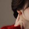 18k real gold electroplated red dripping flower stud earrings cold wind earrings earrings