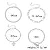 4 pcs Stackable Silvery Bracelet Set, Multi - chainCombination with Heart Pendant & Toggle Clasp, Gift forFriends, Anniversary .
