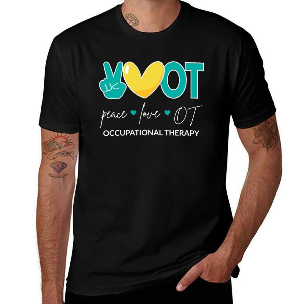 Peace Love OT II Occupational Therapy TShirt g man t shirts for men t shirt personalised TShirt