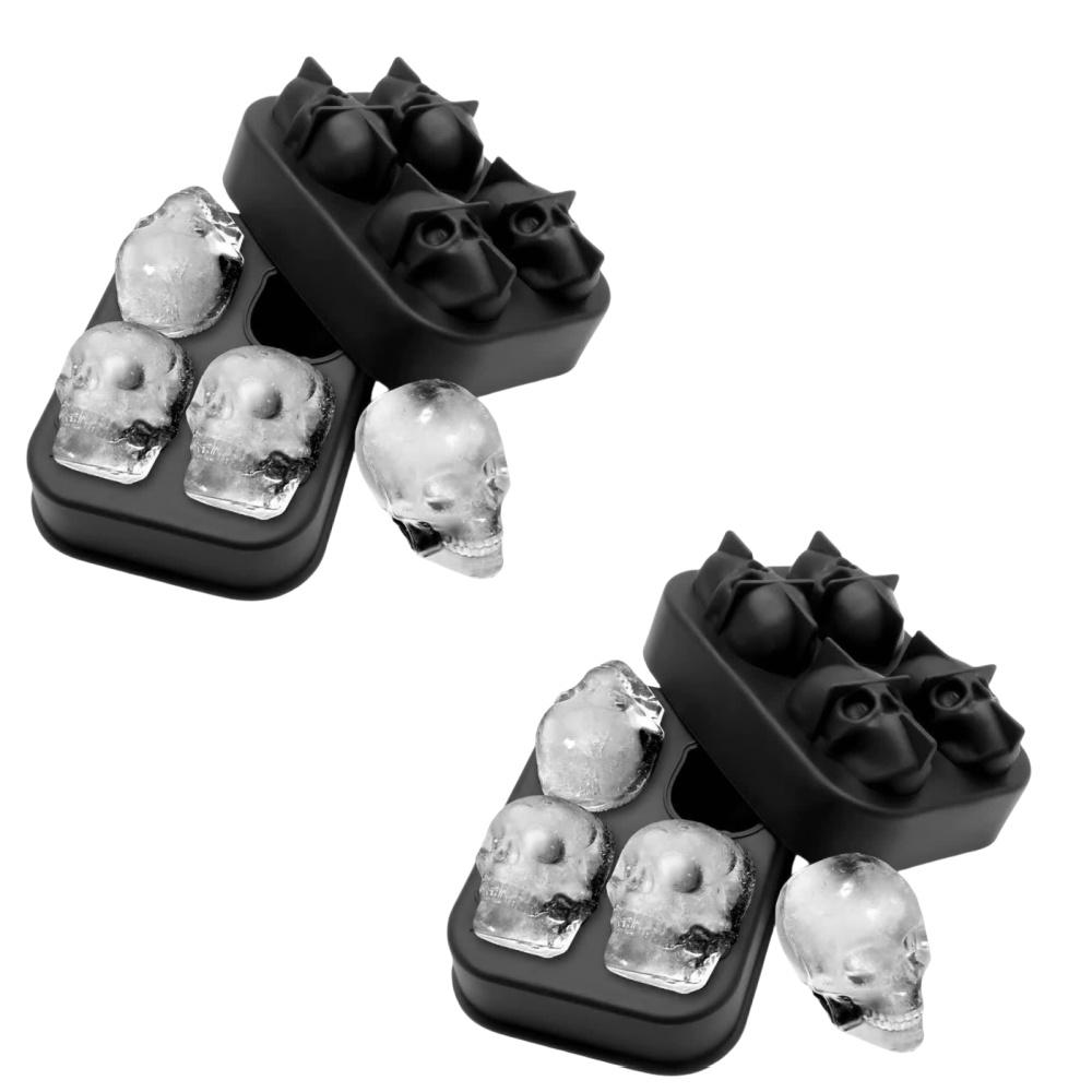 Kreativní 3D forma lebky Forma na ledové kostky do mrazáku Výrobník ledových koulí s lebkou na whisky Bez BPA Formy na led Snadné vyjmutí Pro nápoje Koktejl