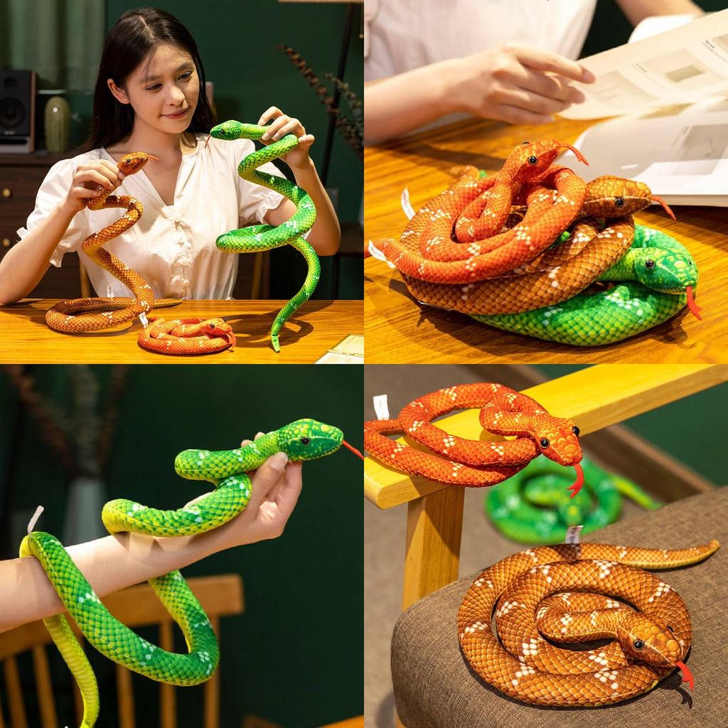 Adorable Realistic Plush Snake Toy Ultra Soft Cartoon Style For Pranks And Fun