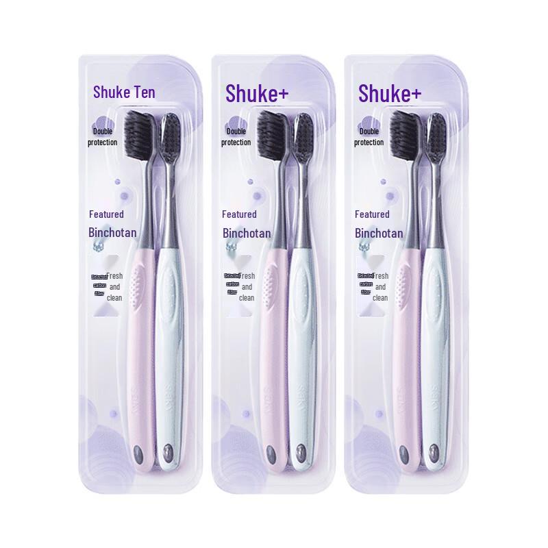 Shuke Carbon Silk Energy Soft Bristle Toothbrush 6-Pack