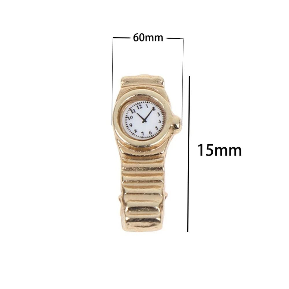 

Модель наручных часов Игрушка Металлические часы Имитация Игрушка Миниатюрные часы Украшения Домашнее украшение золотой