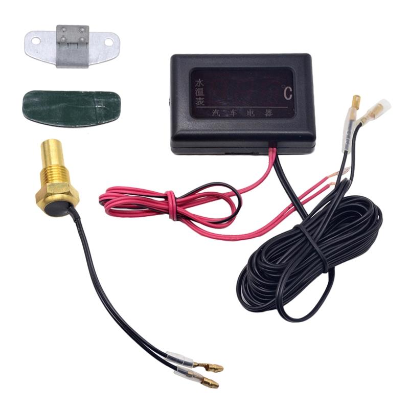 Universal Motorcycle Digital Thermometer Instrument Water Temp Meter Gauge Sensor for Head Plug 8mm 10mm 12mm 14mm 16mm