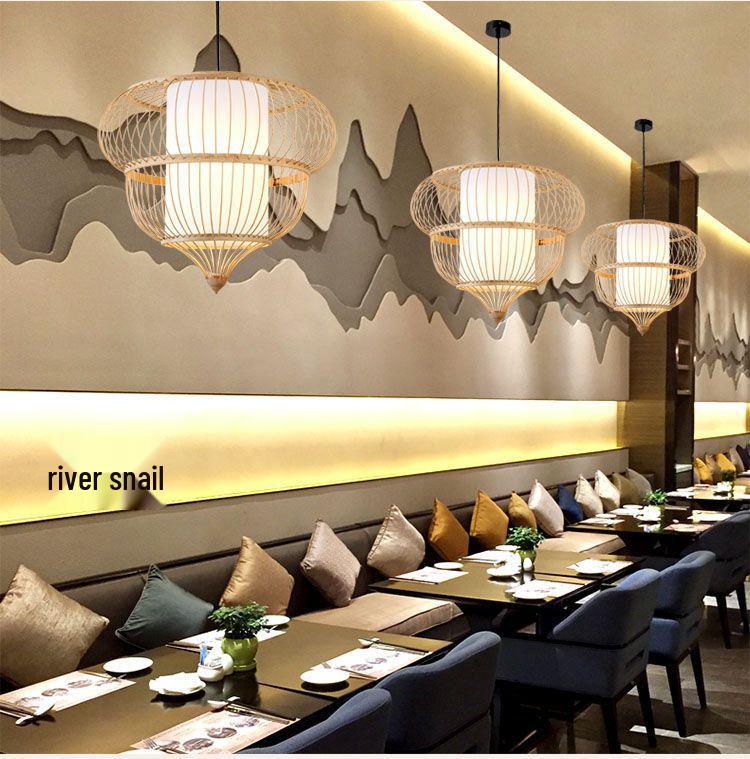 Retro Zen Bamboo Weaving Pendant Lamp for Restaurants & Teahouses