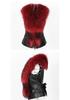 Women's Raccoon Fur Collar Short Slim Fit Faux Fur Vest, Sizes S-4XL, Autumn/Winter Clothing