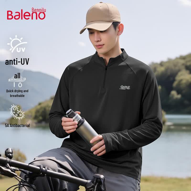 Baleno Men s Long-Sleeve Quick-Dry Cool-Feel UPF50+ Anti-Bacterial T-Shirt M
