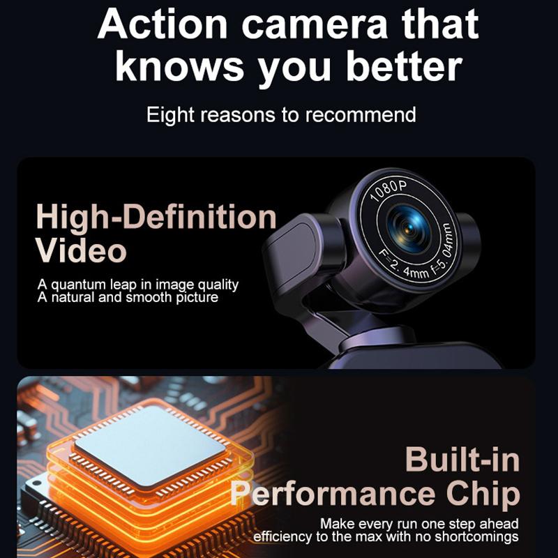 1080P HD 360° Handheld Chest Mount Action Cam Anti-Shake WiFi Portable Long Battery Life Full View Recording For Cycling