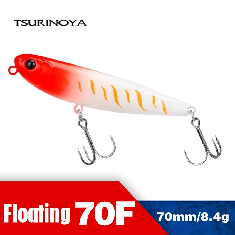 TSURINOYA 70mm 8.4g Topwater Pencil Fishing Lure FLICKER 70F Loud Chugs Z Dog Pencil Hard Bait Lake River Stream Area Fake Bait
