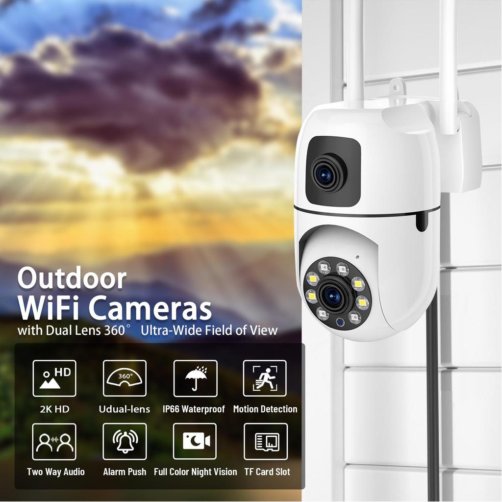 AIOOK Venkovní PTZ CCTV IP bezpečnostní kamera Bezdrátová WIFI 4MP HD 360 vodotěsný video monitor Mini kamera