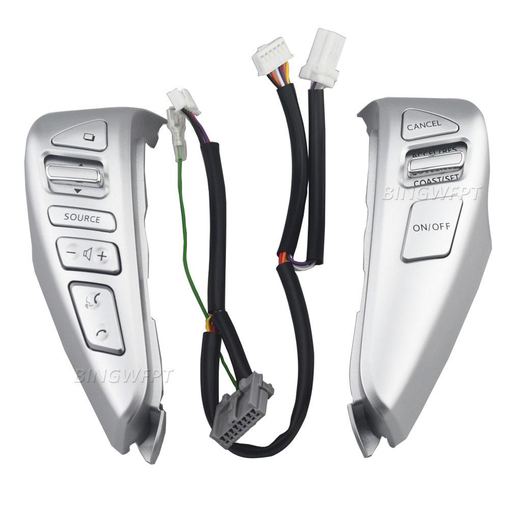Silver Steering Wheel Cruise Control Switch Buttons 25550-3DA6A For Nissan Tiida 2011-2015 For Nissan Versa 2014-2015