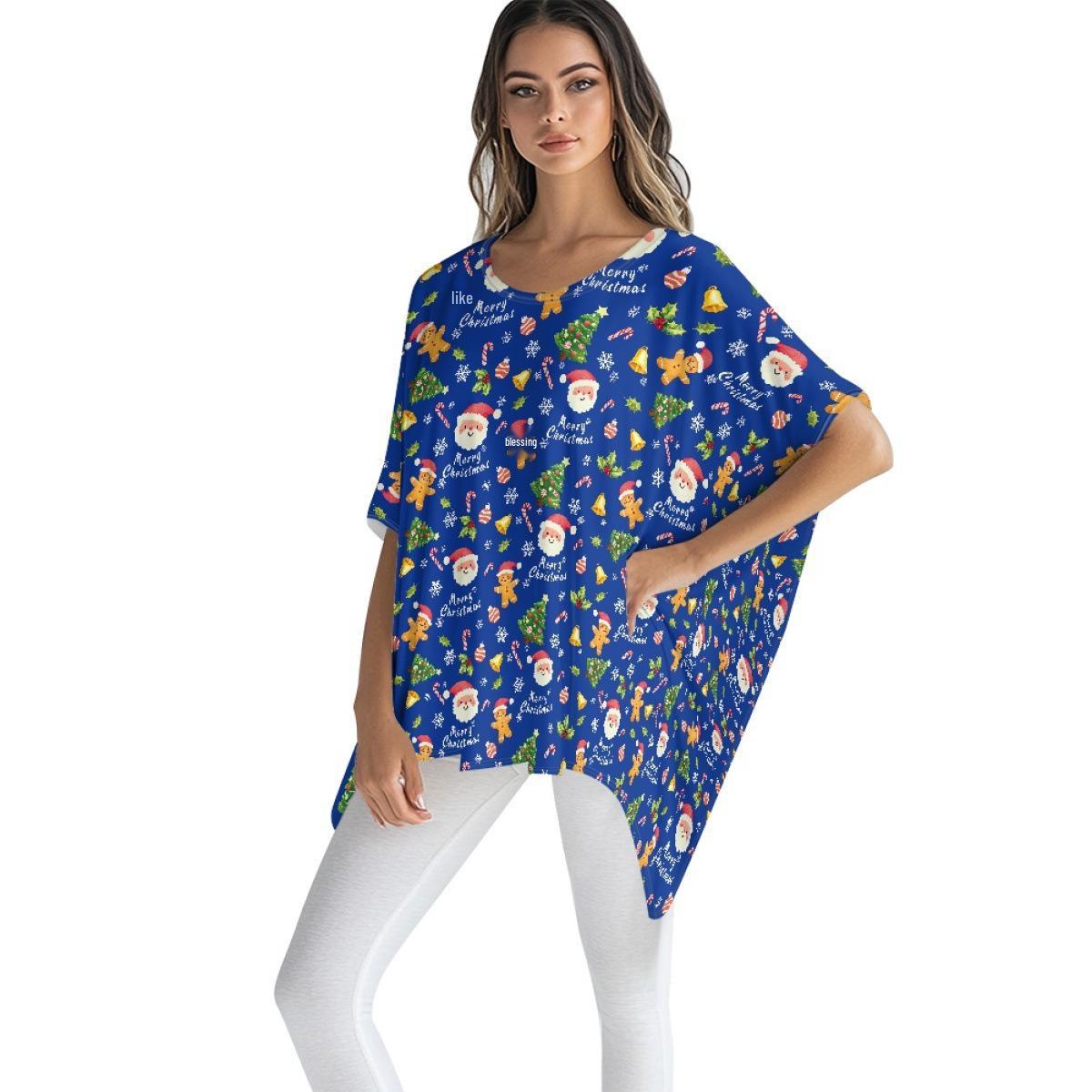 

Rainbow Snowman Cape: Cute Women s Christmas Cartoon Print See Images for Details