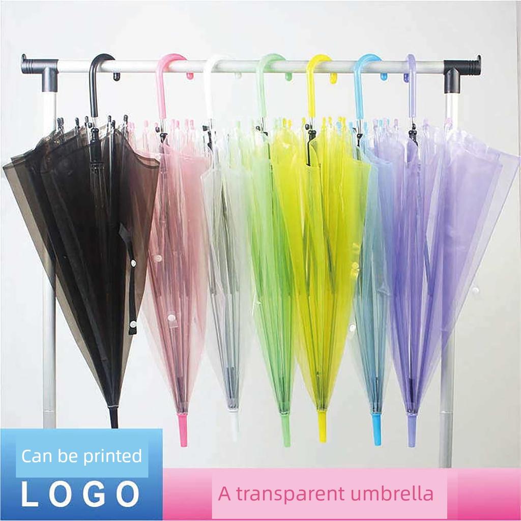 Transparenter Regenschirm mit langem Griff, Manuell, Hoher Ästhetikwert, 8 Speichen, Koreanischer Stil, Transparenter Regenschirm im Instagram-Stil, Student Influencer