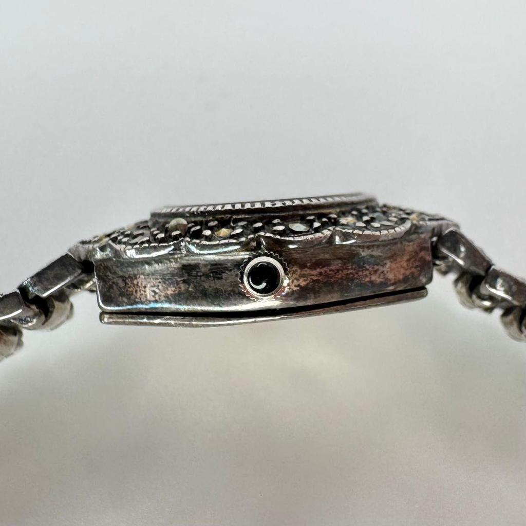 Used SV925 Ladies Watch Quartz Stone Decoration Working Item 32g Silver