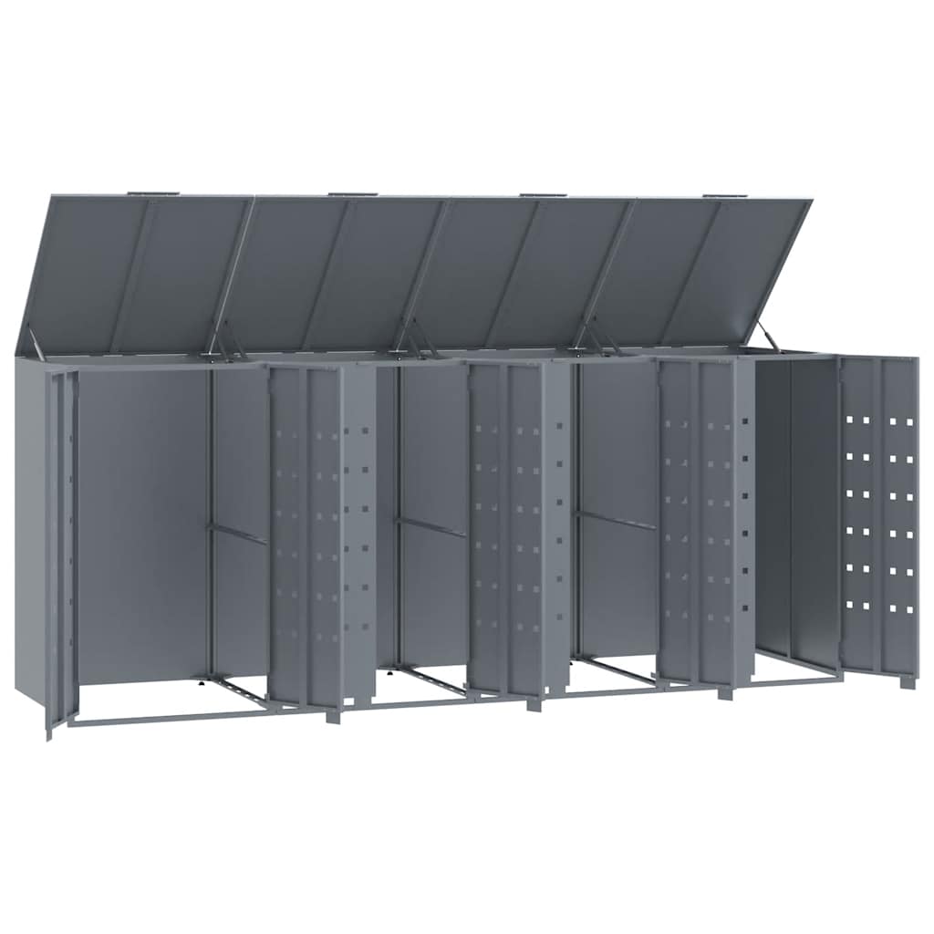 4 Ton Waste Bin Enclosure Gray 276 X 79 X 117 Cm Steel