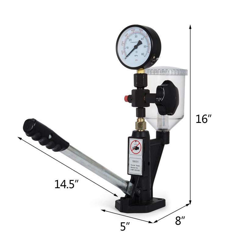 SucceBuy Diesel Fuel Injector Nozzles Tester with Dual Scale Gauge 6000PSI Engine Fuel Tester Repair Tool for Car Tractor Truck