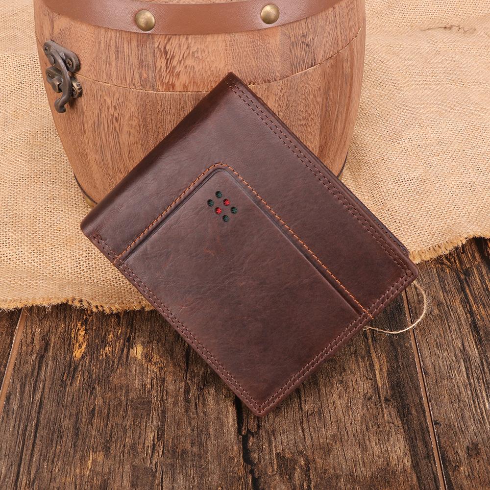 New men s wallet mad horse leather classic retro horizontal business wallet rfid multi-card leather wallet
