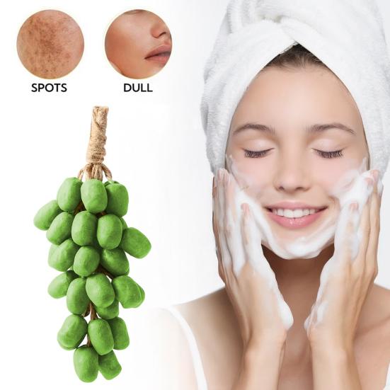 Handmade Grape Cluster Soap Botanical Cleansing Soap Bar Gentle Nourishing Grape Seeds Oil Soap with Hanging Rope