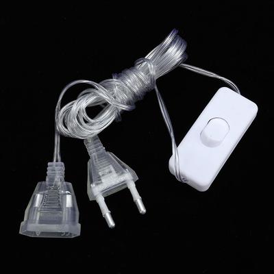 LED String Lights Transparent With Switch European Regulations Cable 220V Light String Extension Cord Extension Cord