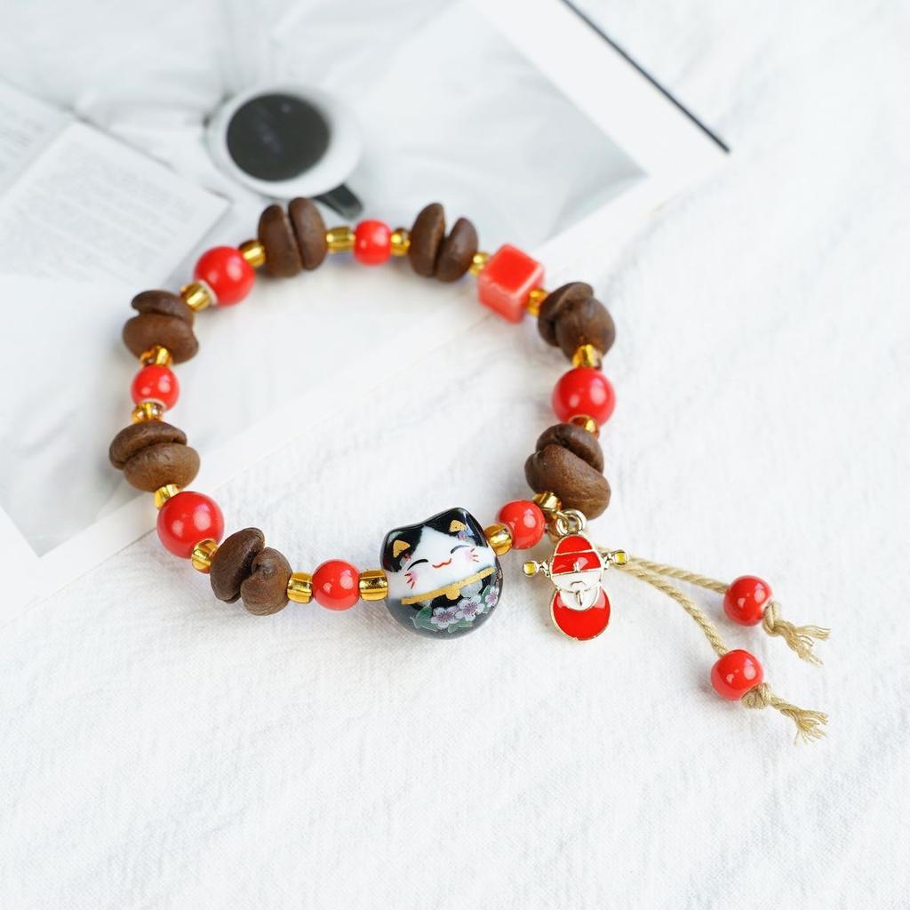 Ceramic beaded bracelet small fresh ancient style national style simple bracelet summer