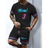 2025 New Men's Set 3D Printed Casual short-sleeved Shirt and Shorts Basketball Jersey Jogging Set