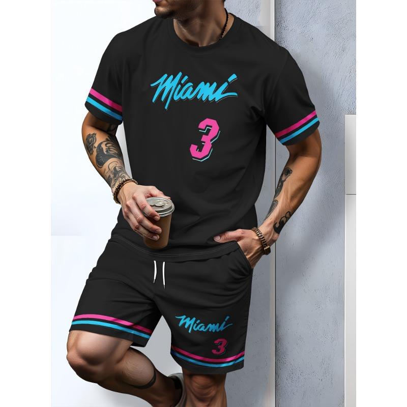 2025 New Men's Set 3D Printed Casual short-sleeved Shirt and Shorts Basketball Jersey Jogging Set