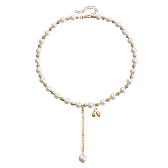 

Ожерелье из бусин с искусственным жемчугом, женское кулон в форме сердца, ожерелье на ключице, легкий кулон, ожерелье, подарок для жены, подруги, дни рождения, юбилеи золотистый