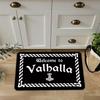 Mythical Viking Valhalla Theme Area Rug, Soft Non-Slip Indoor Outdoor Floor Mat for Gaming Room and Entryway Decor