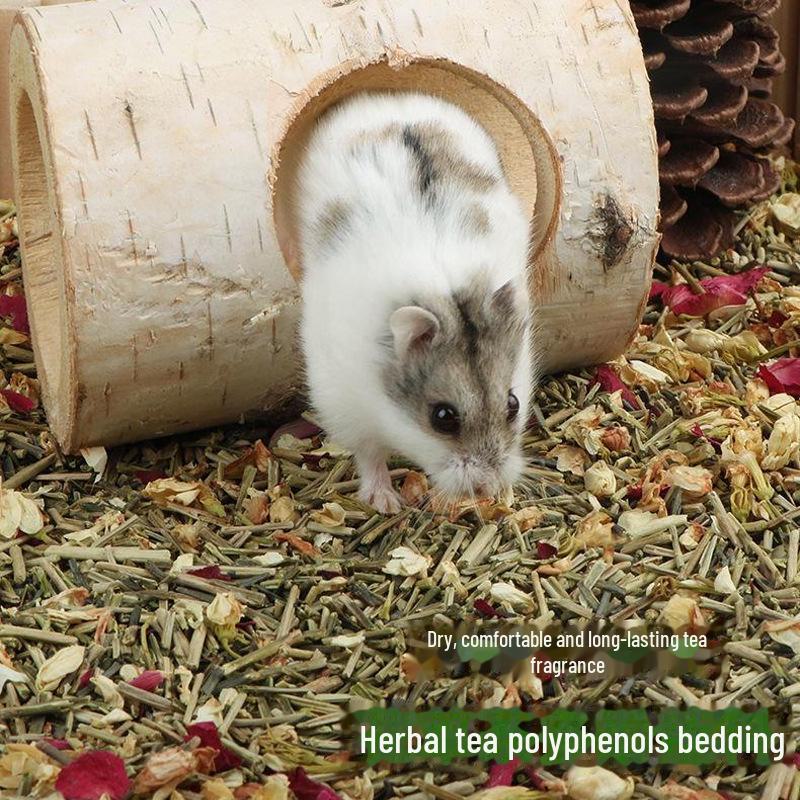 Herbal Tea Polyphenols Small Pet Bedding & Deodorant: Golden Bear Sawdust, Coconut Soil, Urine Sand, Dry Moss for Cage and Landscaping