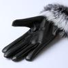 Hengyuanxiang Women's Winter Touchscreen Fleece Leather Gloves