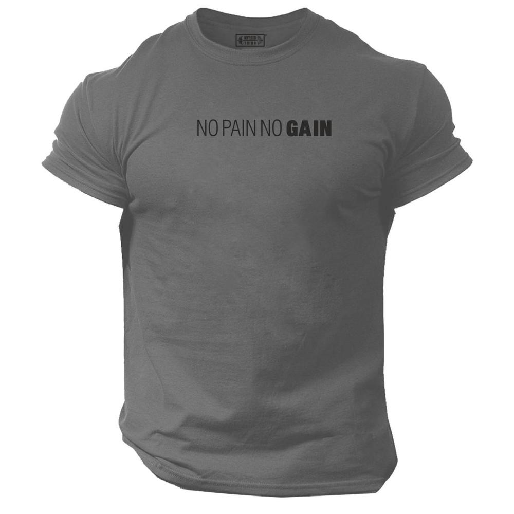 No Pain No Gain T-Shirt Fitnesskleidung Bodybuilding Training Workout Übung Top