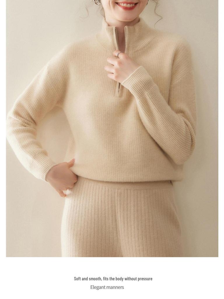 Autumn Winter Cashmere Knit Base Layer Shirt: Soft, Comfortable, Versatile, and Slimming.