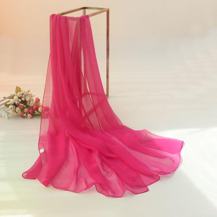 Scarlet Red Silk Scarf: Women's Lightweight Gauze Shawl for Spring/Summer Dancing, Beach or Sunscreen Use
