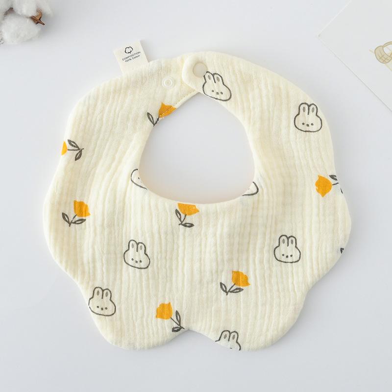 360-Degree Pure Cotton Petal Baby Drool Bib