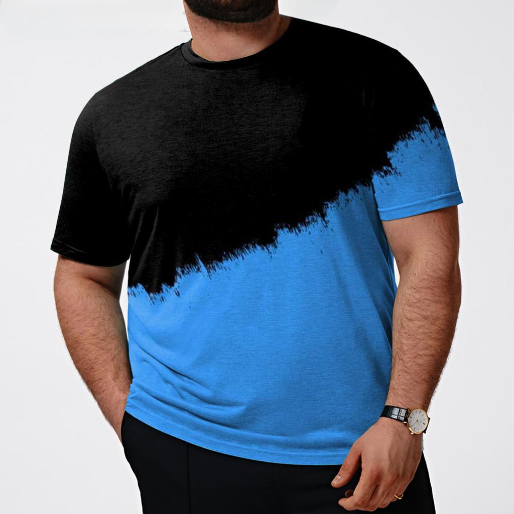 Men's Gradient Print T-Shirt - Crew Neck, Short Sleeve, Casual, Stylish & Breathable