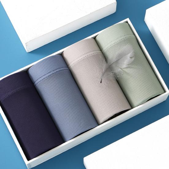 Letní boxerky se středně vysokým pasem, s elastickým pasem, z ledového hedvábí, šortky, slipy, volný střih, jednobarevné