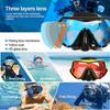 Snorkeling Gear for Adults, Snorkel Diving Mask Panoramic, Colorful Coated Anti-Fog Scuba Diving Goggles, Freedive Mask Diving Mask Dry Top Snorkel