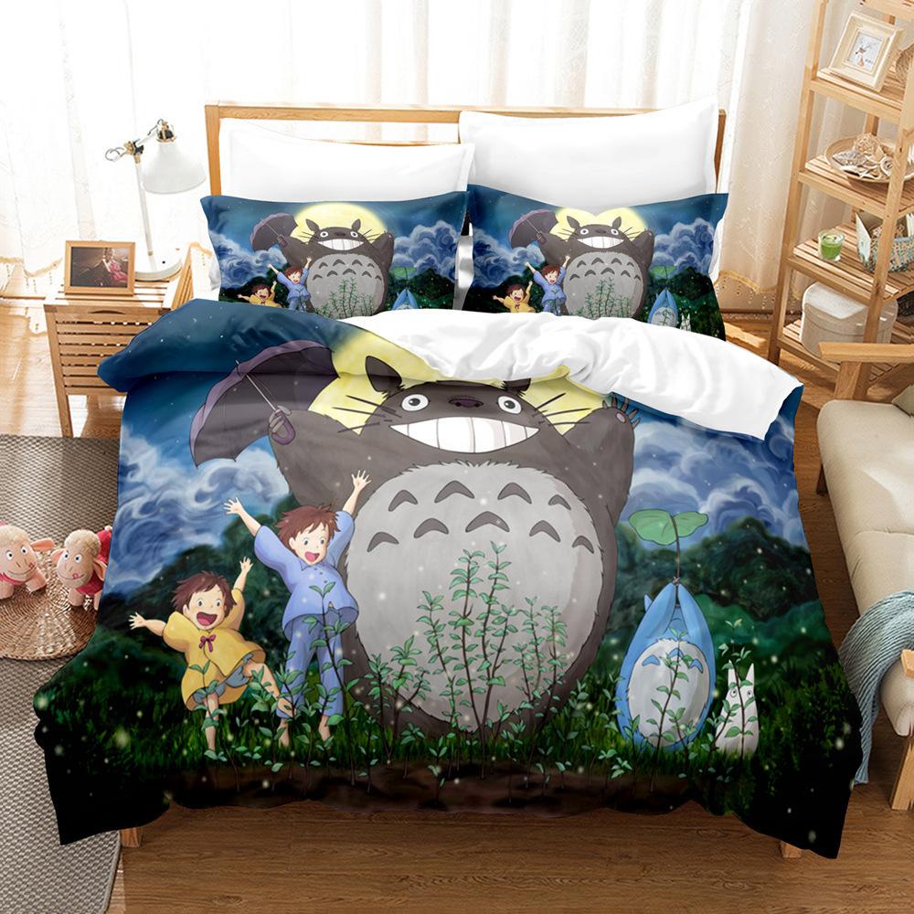 Cute Cartoon Chinchilla 3D Digital Printing Quilt Cover Pillowcase Bedding Three-Piece Batch
