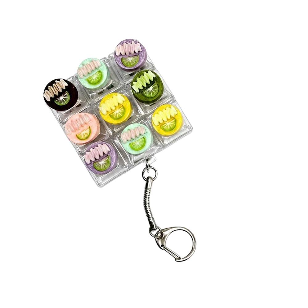 Pressable Buttons Fidget Button Keychain Stress Relief Finger Keyboard Cap Bag Charm